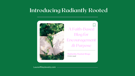 Open Bible in nature with flowers – Radiantly Rooted faith-based Christian blog for encouragement and purpose by Lauren Riley Jewelry