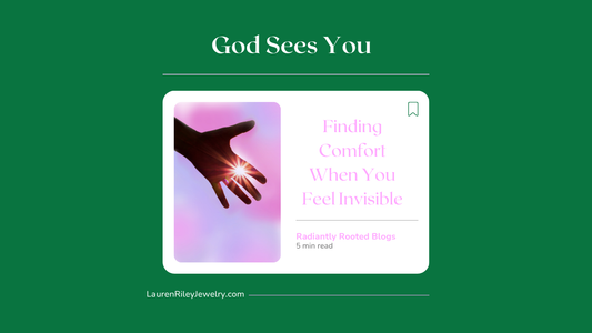 Hand reaching toward sunlight with pink and purple background – Radiantly Rooted devotional blog on finding comfort when you feel invisible