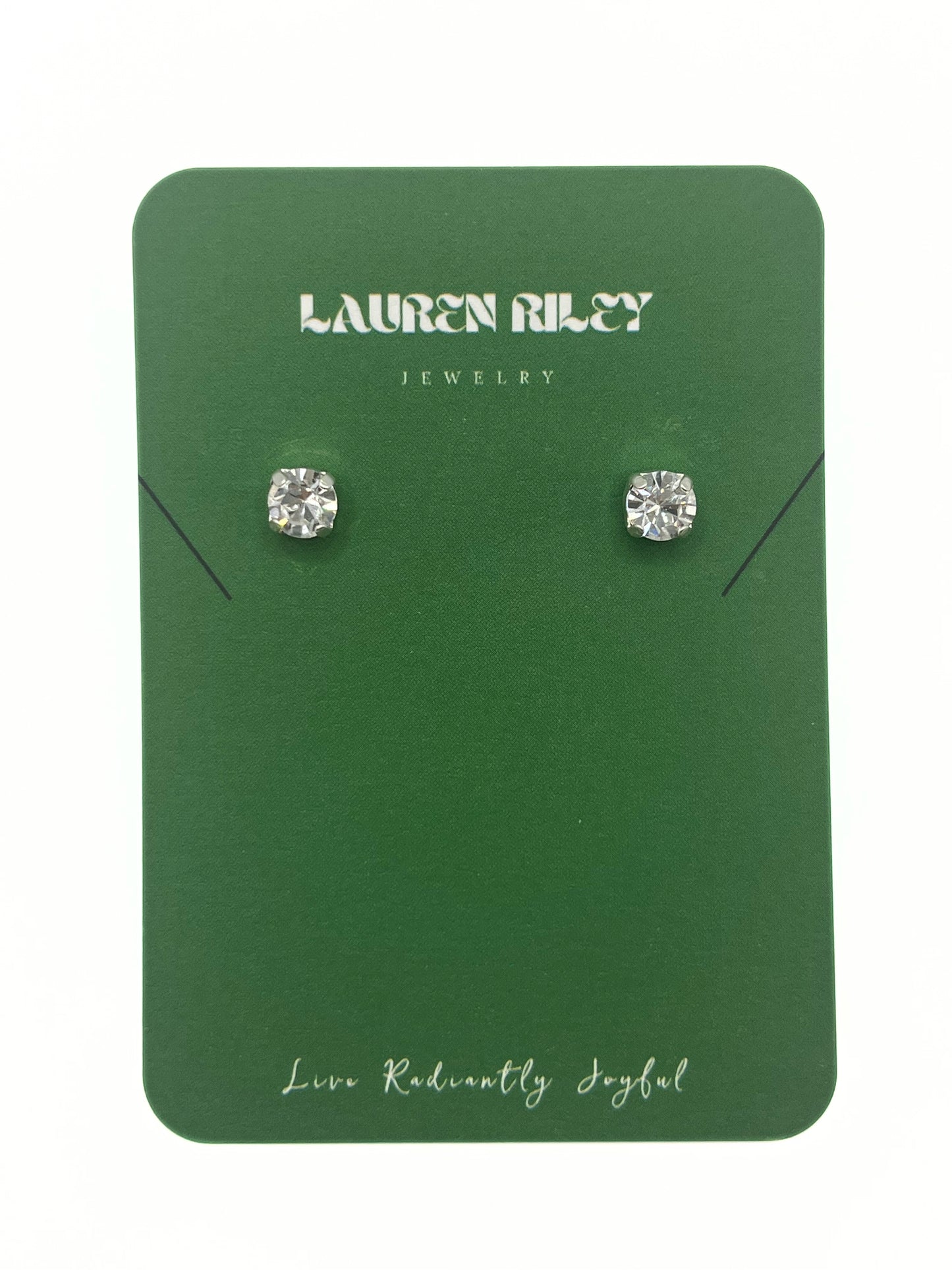 Handcrafted Diamond Hue Czech Preciosa Crystal Stud Earrings