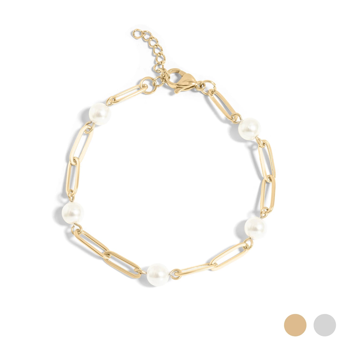 Pearl Paperclip Chain Bracelet - Lauren Riley Jewelry