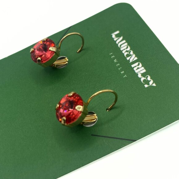 Handcrafted Padparadscha Austrian Swarovski Crystal Drop Earrings