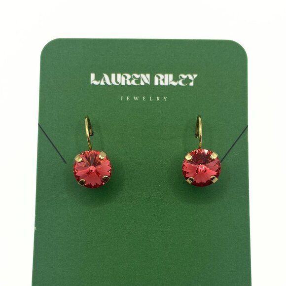 Handcrafted Padparadscha Austrian Swarovski Crystal Drop Earrings