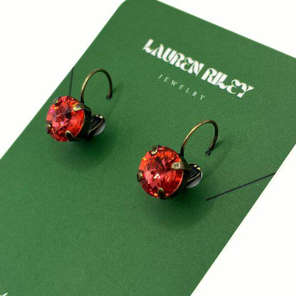 Handcrafted Padparadscha Austrian Swarovski Crystal Drop Earrings