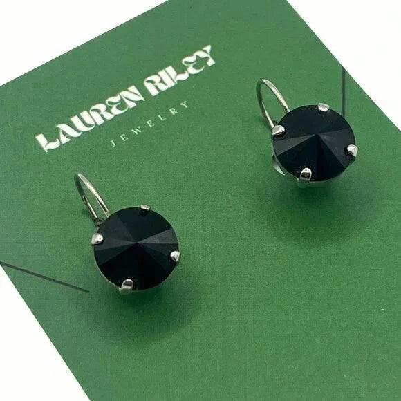 Handcrafted Black Austrian Swarovski Crystal Drop Earrings
