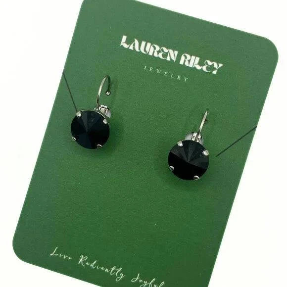 Handcrafted Black Austrian Swarovski Crystal Drop Earrings