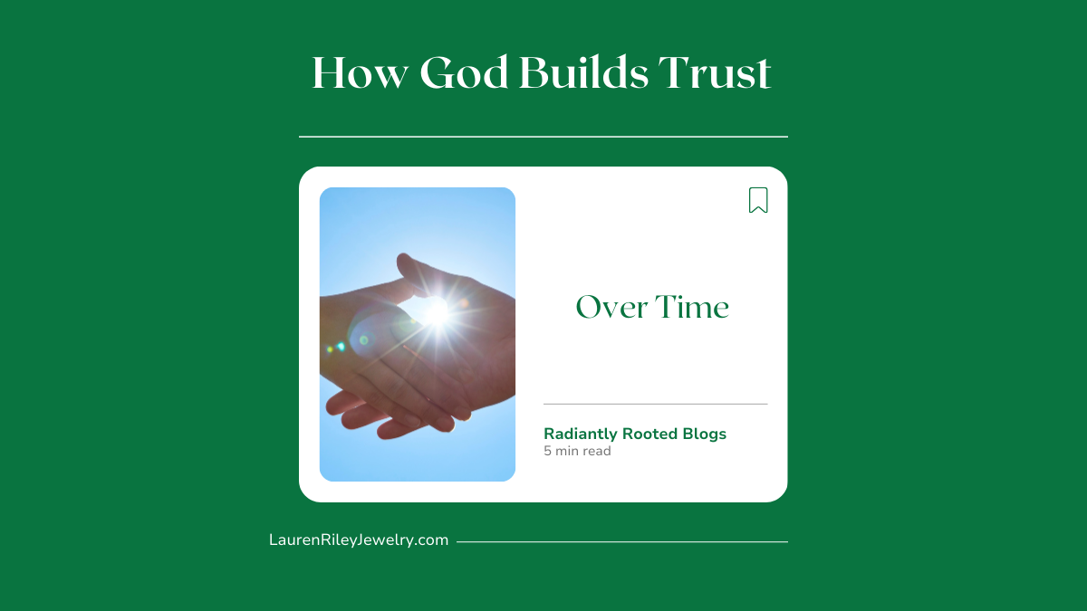 Hands gently clasped with sunlight shining between them, symbolizing how God builds trust over time through faith, patience, and His steady presence.