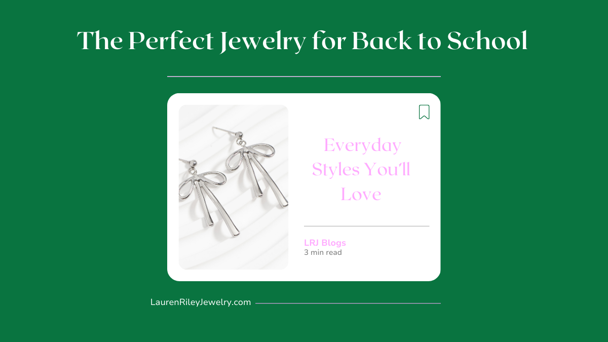 Bow Dangle Earrings featured in The Perfect Jewelry for Back to School blog by Lauren Riley Jewelry – lightweight, waterproof, and hypoallergenic everyday style for students.
