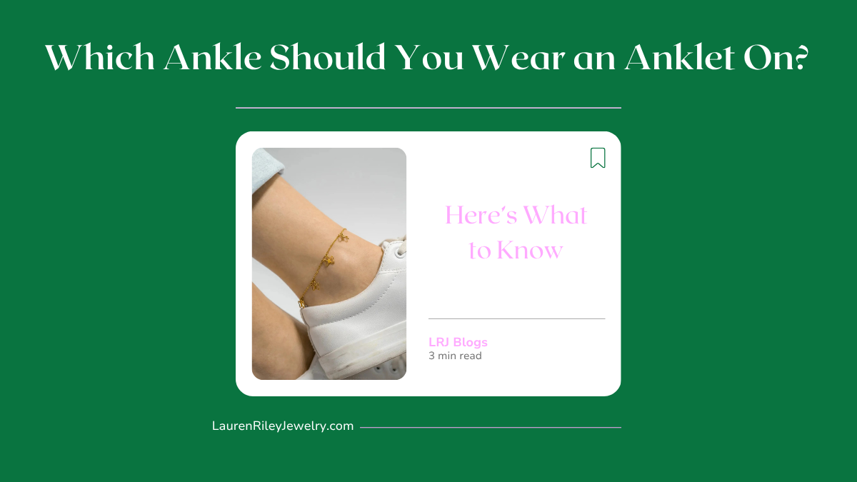 Gold charm anklet styled over sneaker on left ankle – which ankle to wear anklet guide by Lauren Riley Jewelry