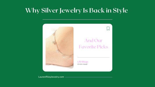 Silver jewelry trend 2025 – Butterfly charm anklet featured in Lauren Riley Jewelry blog about why silver jewelry is back in style