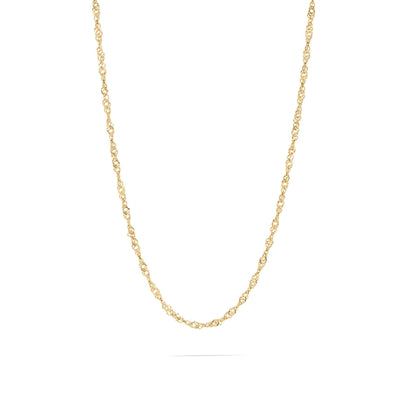 18k gold Singapore chain necklace – waterproof, tarnish-free, and hypoallergenic jewelry from Lauren Riley Jewelry