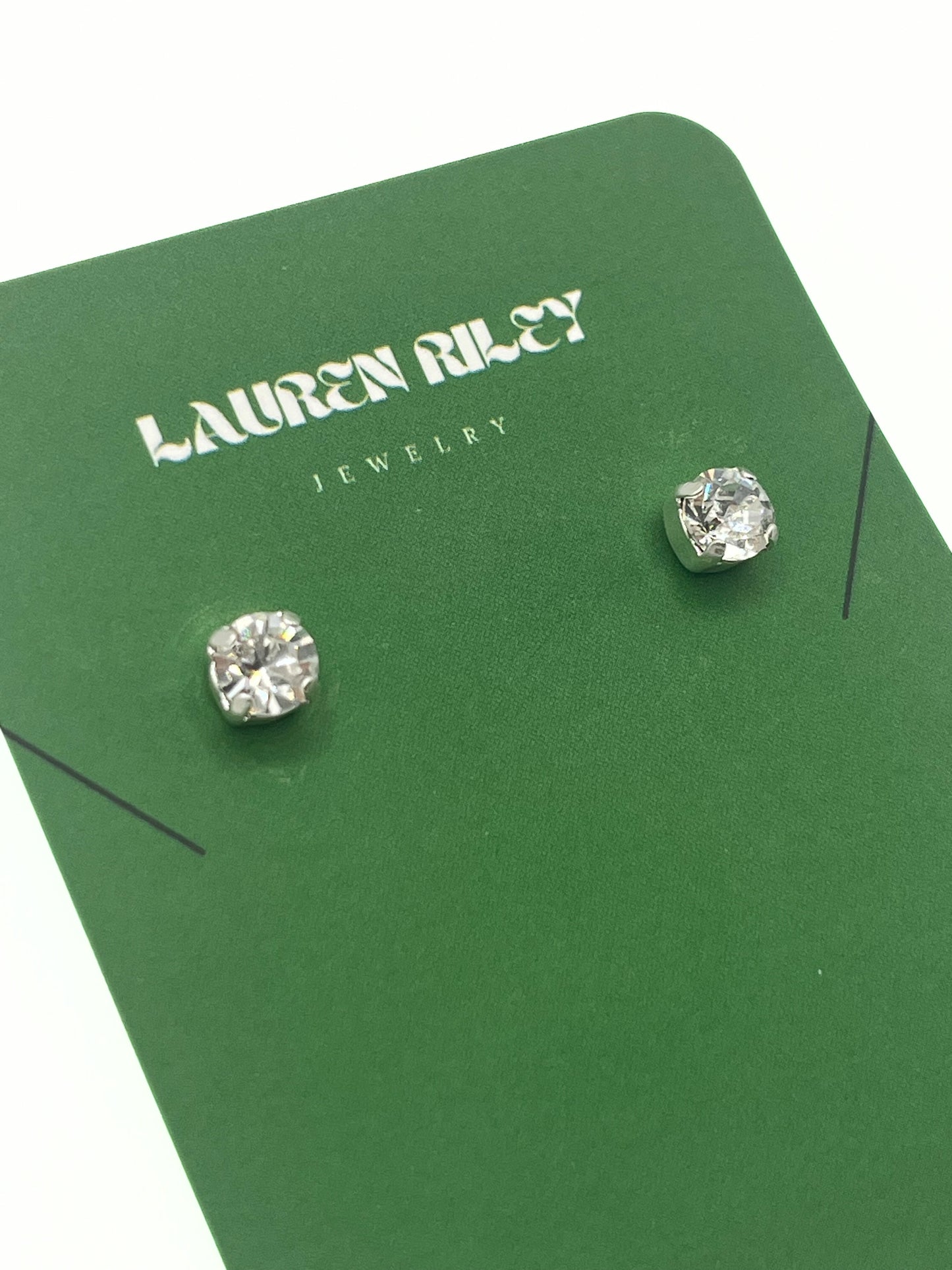 Handcrafted Diamond Hue Czech Preciosa Crystal Stud Earrings