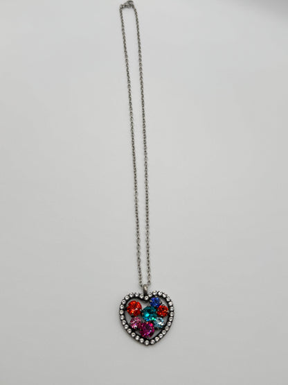 Multicolored Heart Necklace - Lauren Riley Jewelry