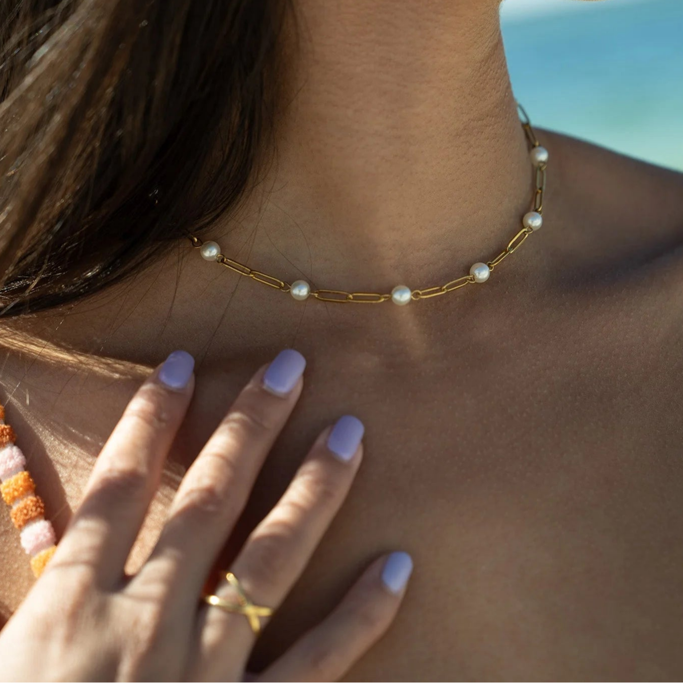 Pearl Paperclip Chain Necklace - Lauren Riley Jewelry