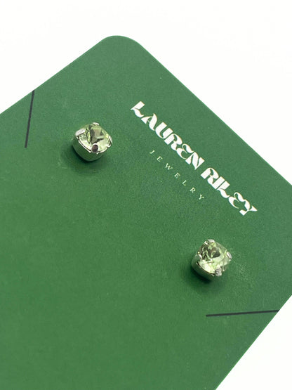 Handcrafted Periodt Green Austrian Aurora Crystal Stud Earrings