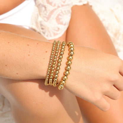 18K Gold Bead Stretch Bracelet - Lauren Riley Jewelry