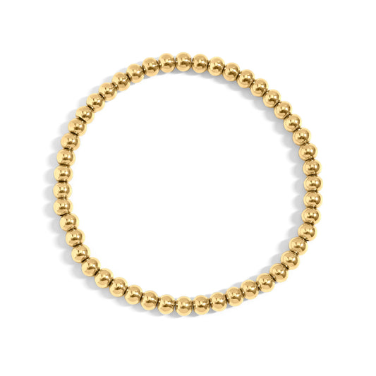 18K Gold Bead Stretch Bracelet - Lauren Riley Jewelry