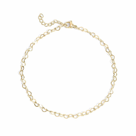 Gold waterproof twisted chain anklet – minimalist 18k PVD gold anklet for women, hypoallergenic and tarnish-resistant, perfect for summer, beachwear, and everyday layering