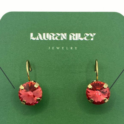 Handcrafted Padparadscha Austrian Swarovski Crystal Drop Earrings