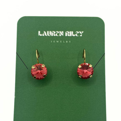 Handcrafted Padparadscha Austrian Swarovski Crystal Drop Earrings