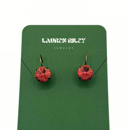 Handcrafted Padparadscha Austrian Swarovski Crystal Drop Earrings