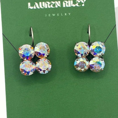 Handcrafted Aurora Borealis Austrian Swarovski Crystal Drop Earrings