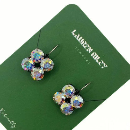 Handcrafted Aurora Borealis Austrian Swarovski Crystal Drop Earrings