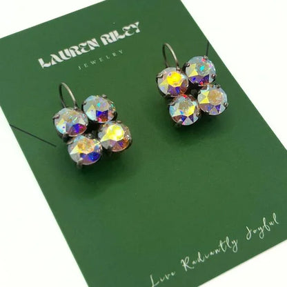 Handcrafted Aurora Borealis Austrian Swarovski Crystal Drop Earrings