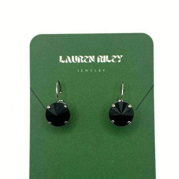 Handcrafted Black Austrian Swarovski Crystal Drop Earrings