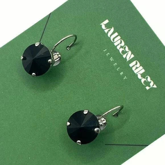 Handcrafted Black Austrian Swarovski Crystal Drop Earrings