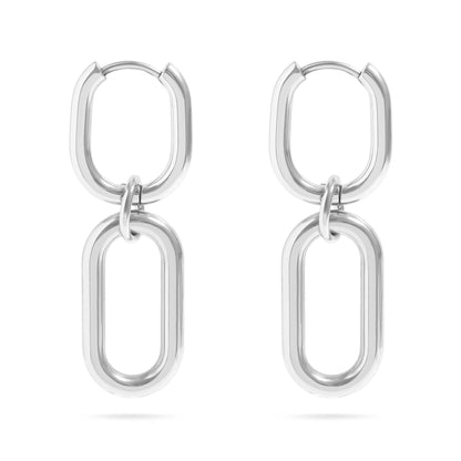 Silver convertible huggie dangle earrings – waterproof, tarnish-resistant, hypoallergenic earrings by Lauren Riley Jewelry